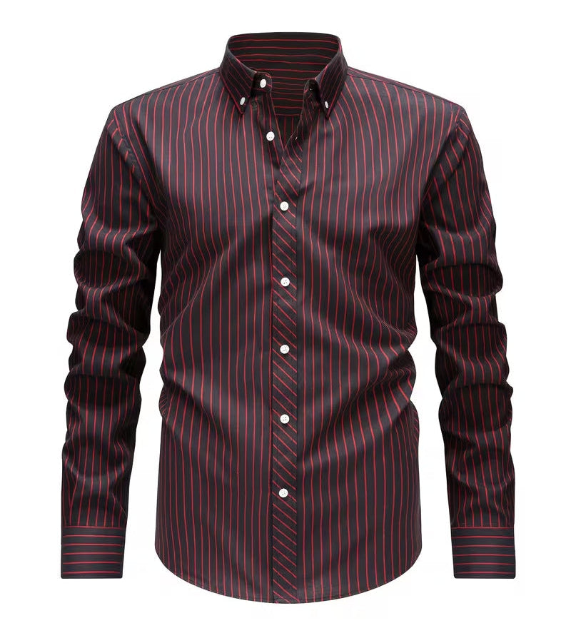 Chemise homme à motif à rayures verticales