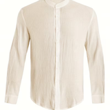 Chemise homme boutonnée col mao