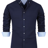 Chemise homme col contrasté
