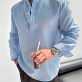 Chemise homme col mao à rayures