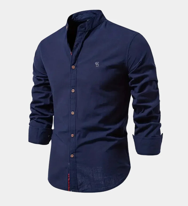 Chemise homme col mao boutonnée