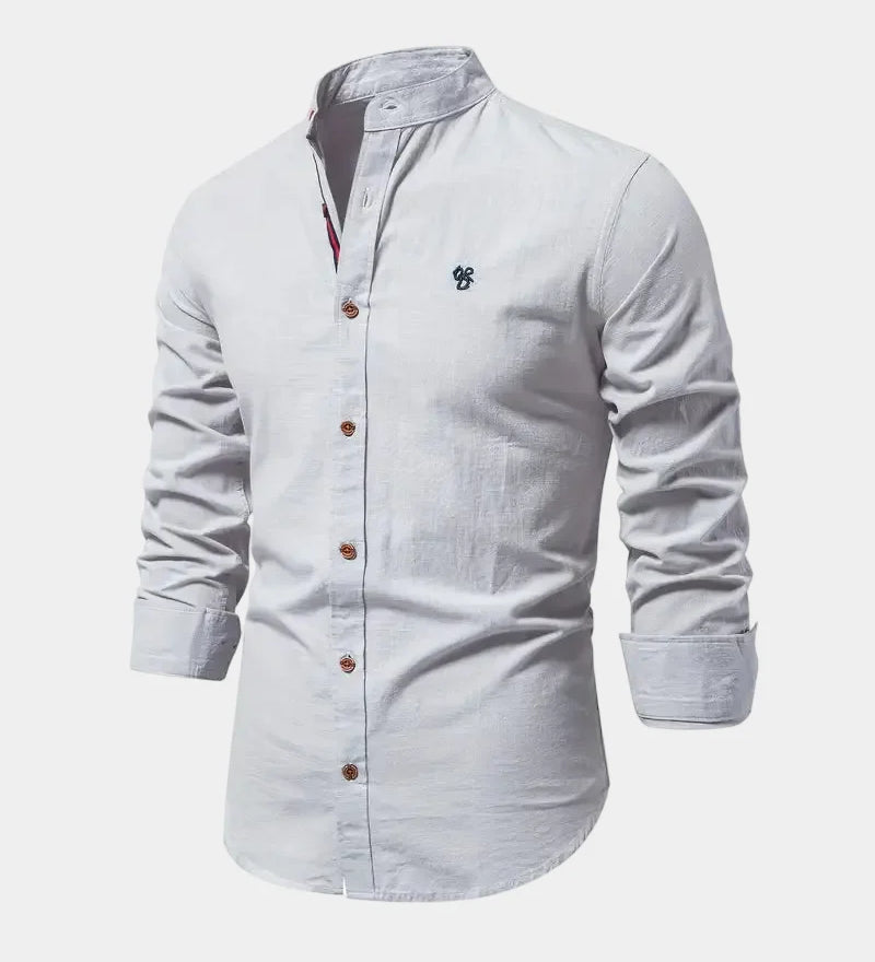 Chemise homme col mao boutonnée