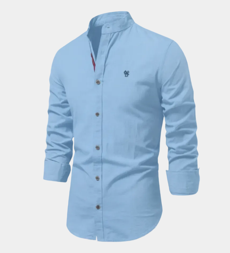 Chemise homme col mao boutonnée