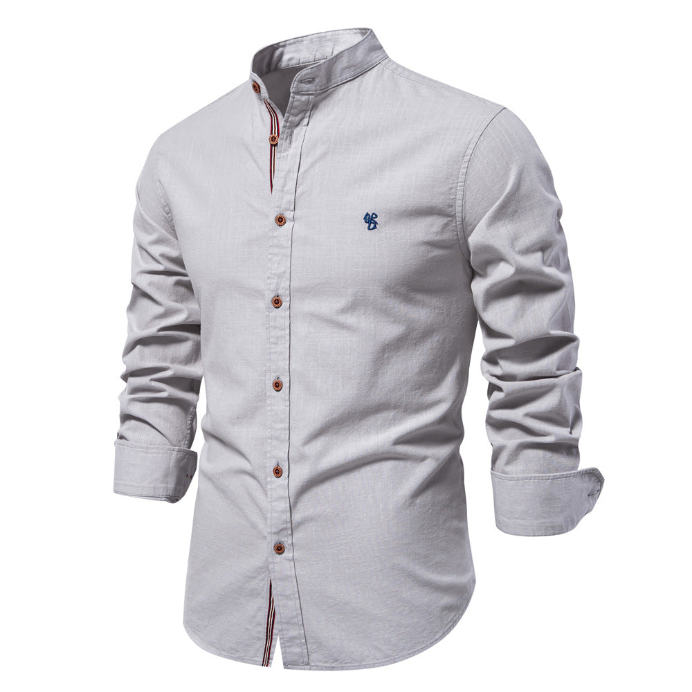 Chemise homme col mao classique