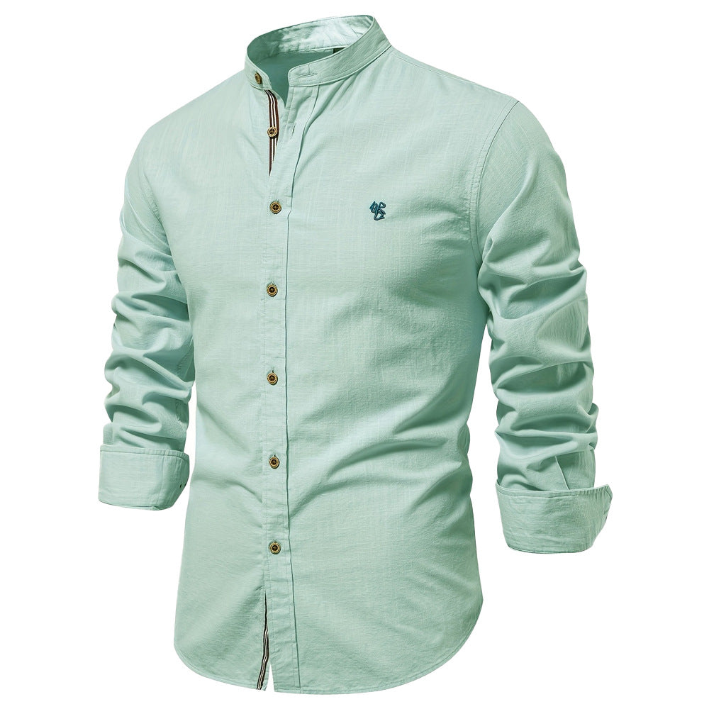 Chemise homme col mao classique