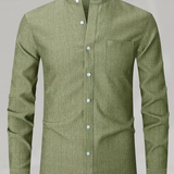 Chemise homme col mao poche poitrine