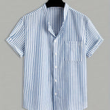 Chemise homme col mao rayée