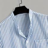 Chemise homme col mao rayée