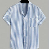 Chemise homme col mao rayée