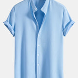 Chemise homme col officier texturée