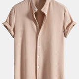 Chemise homme col officier texturée