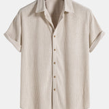 Chemise homme manches courtes texturée