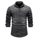 Chemise homme rayée à poches