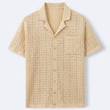 Chemise homme texturée à manches courtes