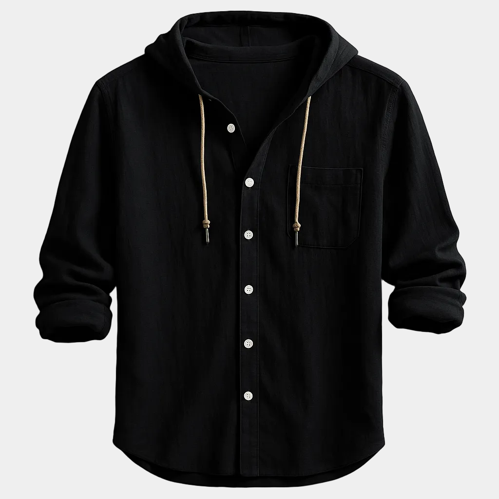 Chemise homme capuche boutonnée