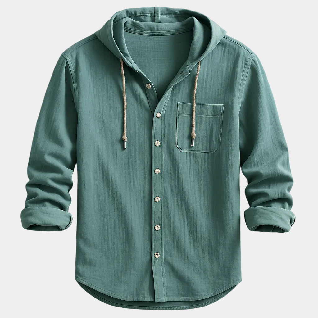 Chemise homme capuche boutonnée