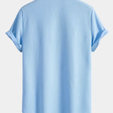 Chemise homme col mao texturée