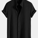 Chemise homme col mao texturée