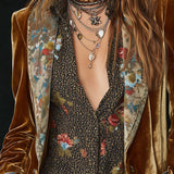 Marcelline | Blazer Patchwork Imprimé Fleuri Vintage