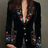 Apolline | Blazer Brodé Fleuri Multicolore