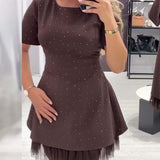 Camille™ – Mini-robe élégante au confort scintillant