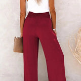 Rose | Pantalon taille haute décontracté