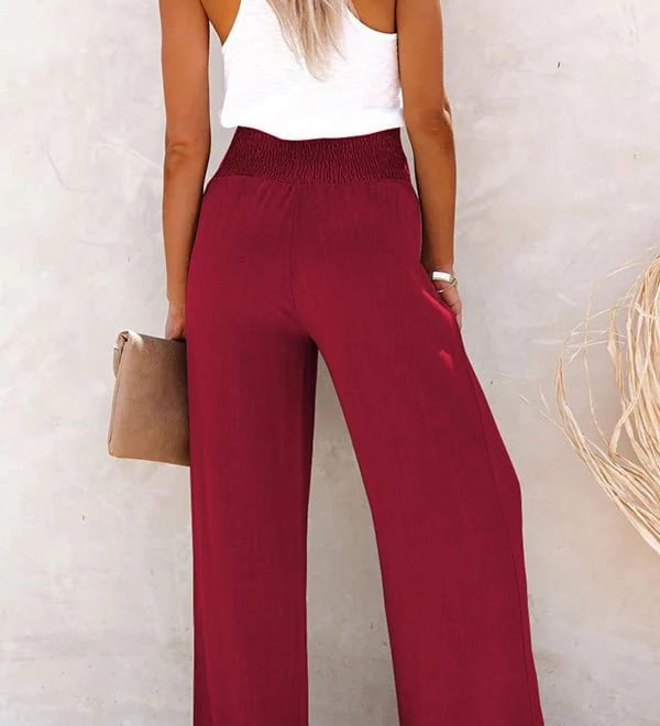 Rose | Pantalon taille haute décontracté