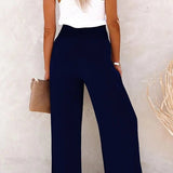 Rose | Pantalon taille haute décontracté