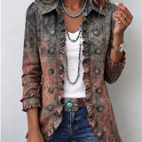 Flavia | Veste vintage dégradée texturée à volants