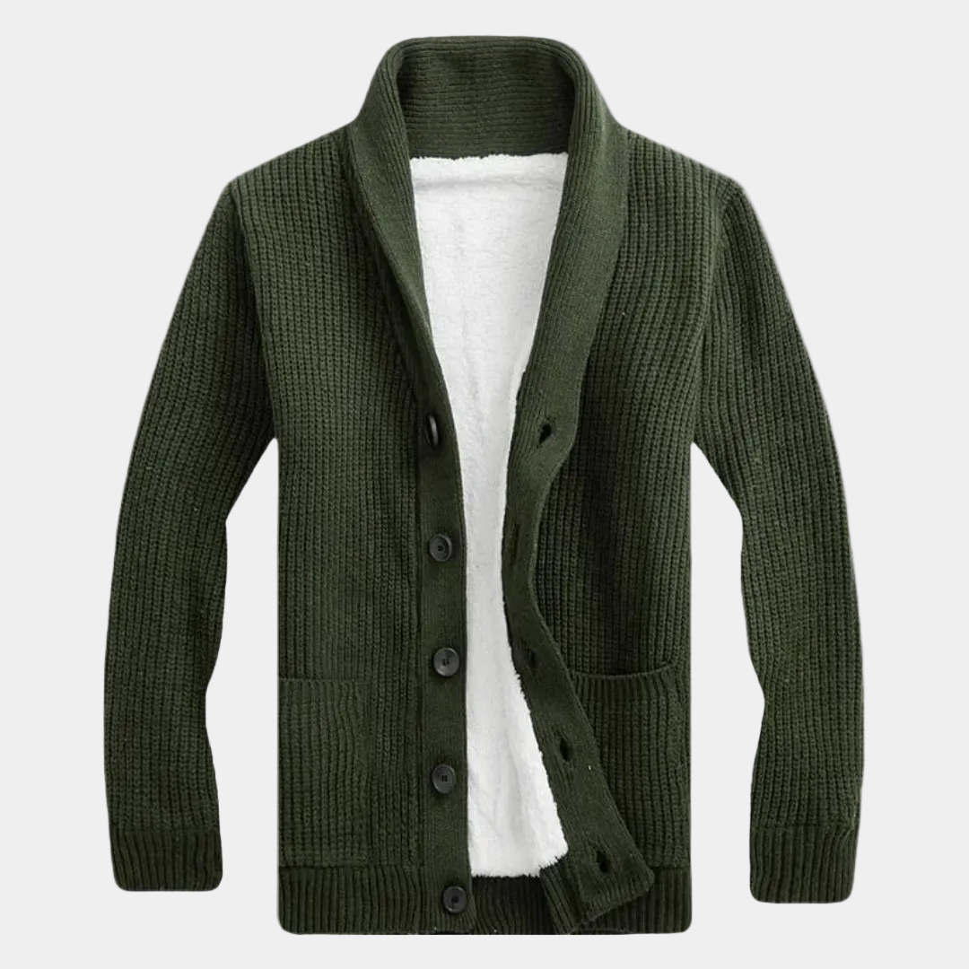 Gilet homme col châle boutonné