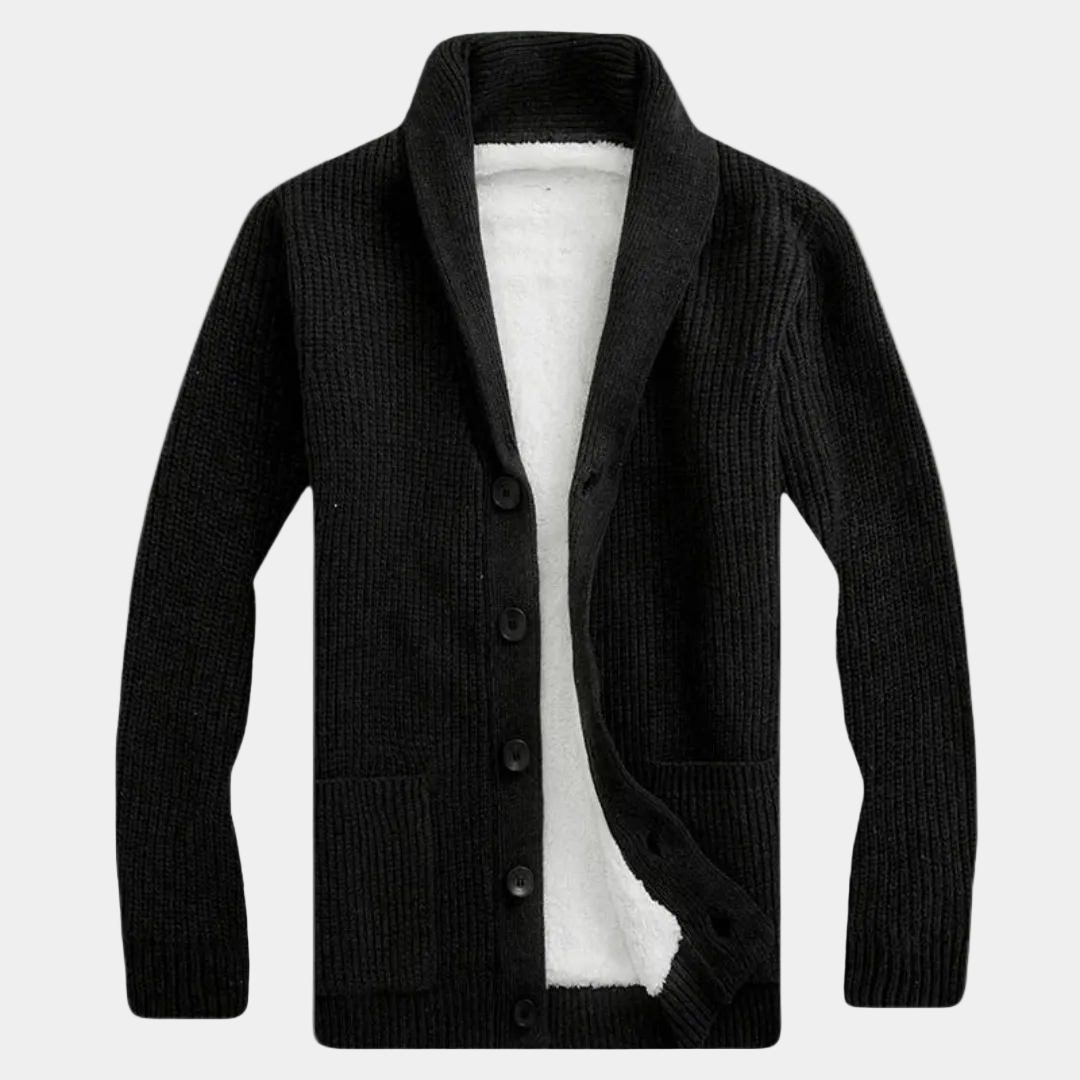Gilet homme col châle boutonné
