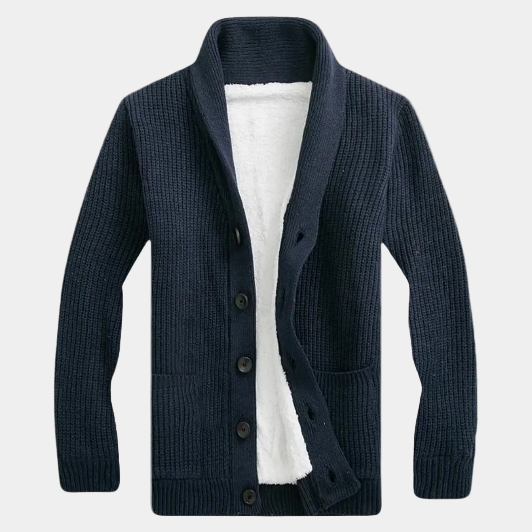 Gilet homme col châle boutonné