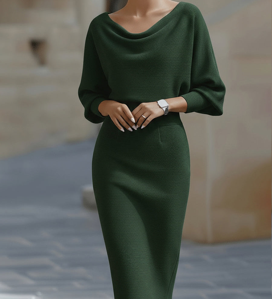 Clarisse™ — Robe midi drapée élégante intemporelle