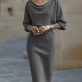 Clarisse™ — Robe midi drapée élégante intemporelle