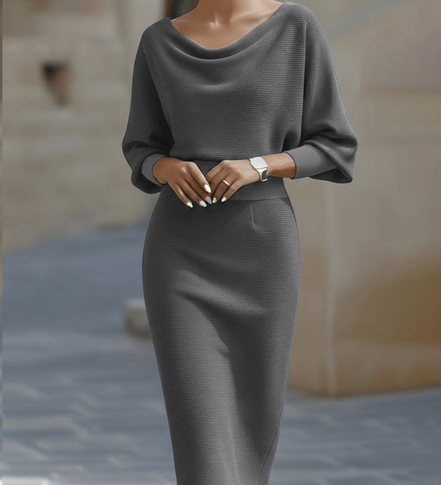 Clarisse™ — Robe midi drapée élégante intemporelle
