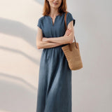 Lina — Robe en lin mélangé fluide et élégante