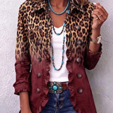 Livia | Blazer léopard ombré à volants