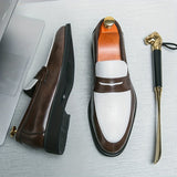 Mocassins homme bicolores texturés