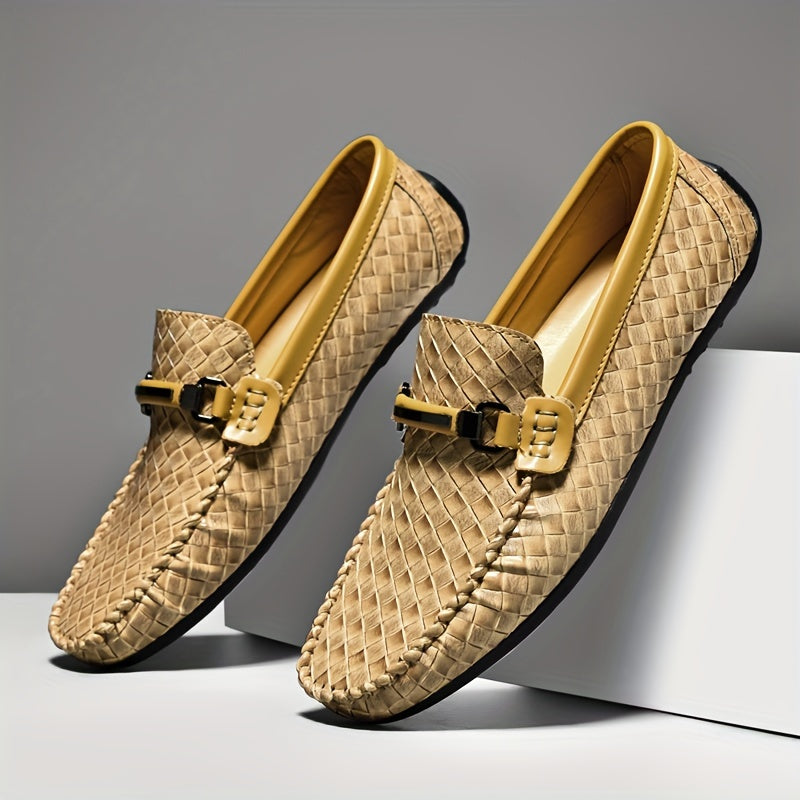 Mocassins homme effet tressé à boucle