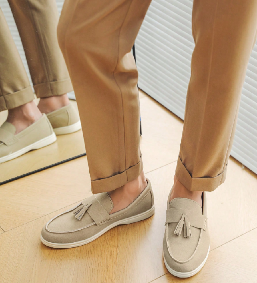 Mocassins homme à languette frangée