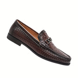 Mocassins homme tressés à barrette
