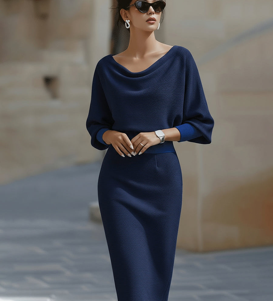 Clarisse™ — Robe midi drapée élégante intemporelle