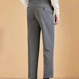 Pantalon droit à plis pour homme