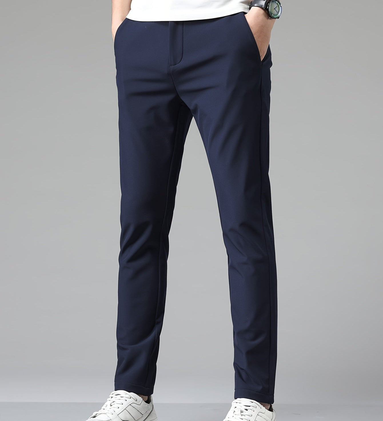 Pantalon droit à taille élastique pour homme