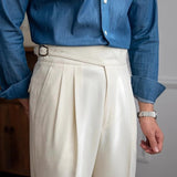 Pantalon homme à pinces avec taille haute