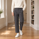 Pantalon homme coupe droite à plis