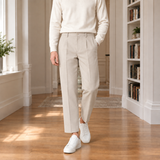 Pantalon homme coupe droite à plis