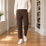 Pantalon homme coupe droite à plis