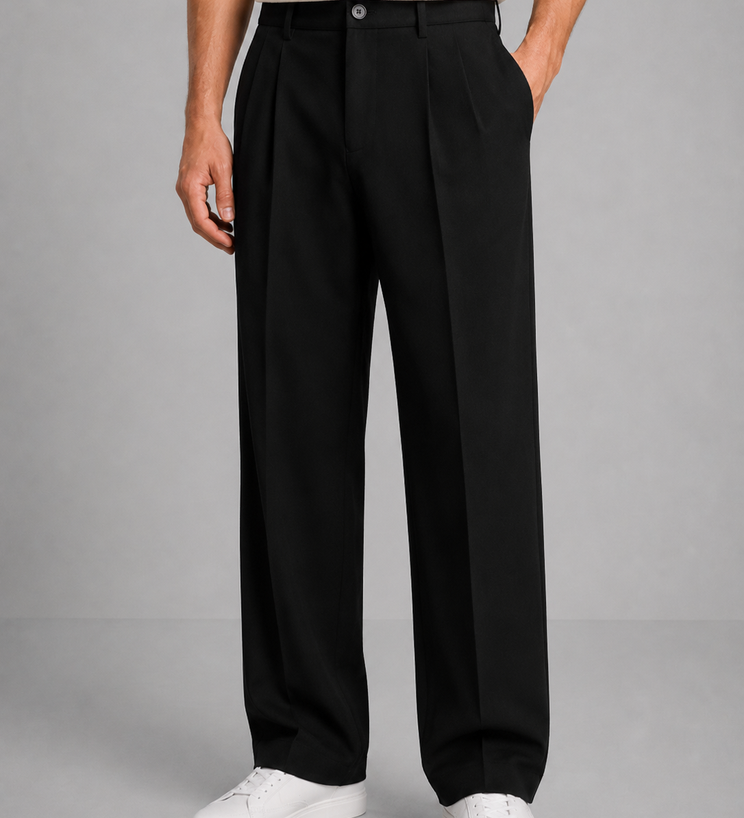 Pantalon homme droit plissé