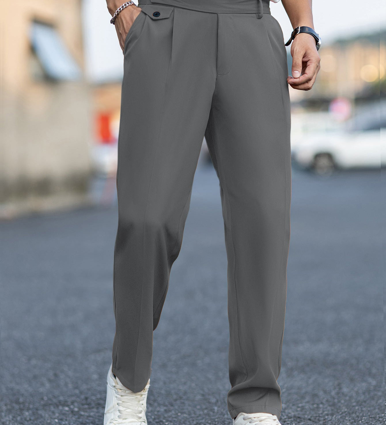 Pantalon homme fermeture croisée